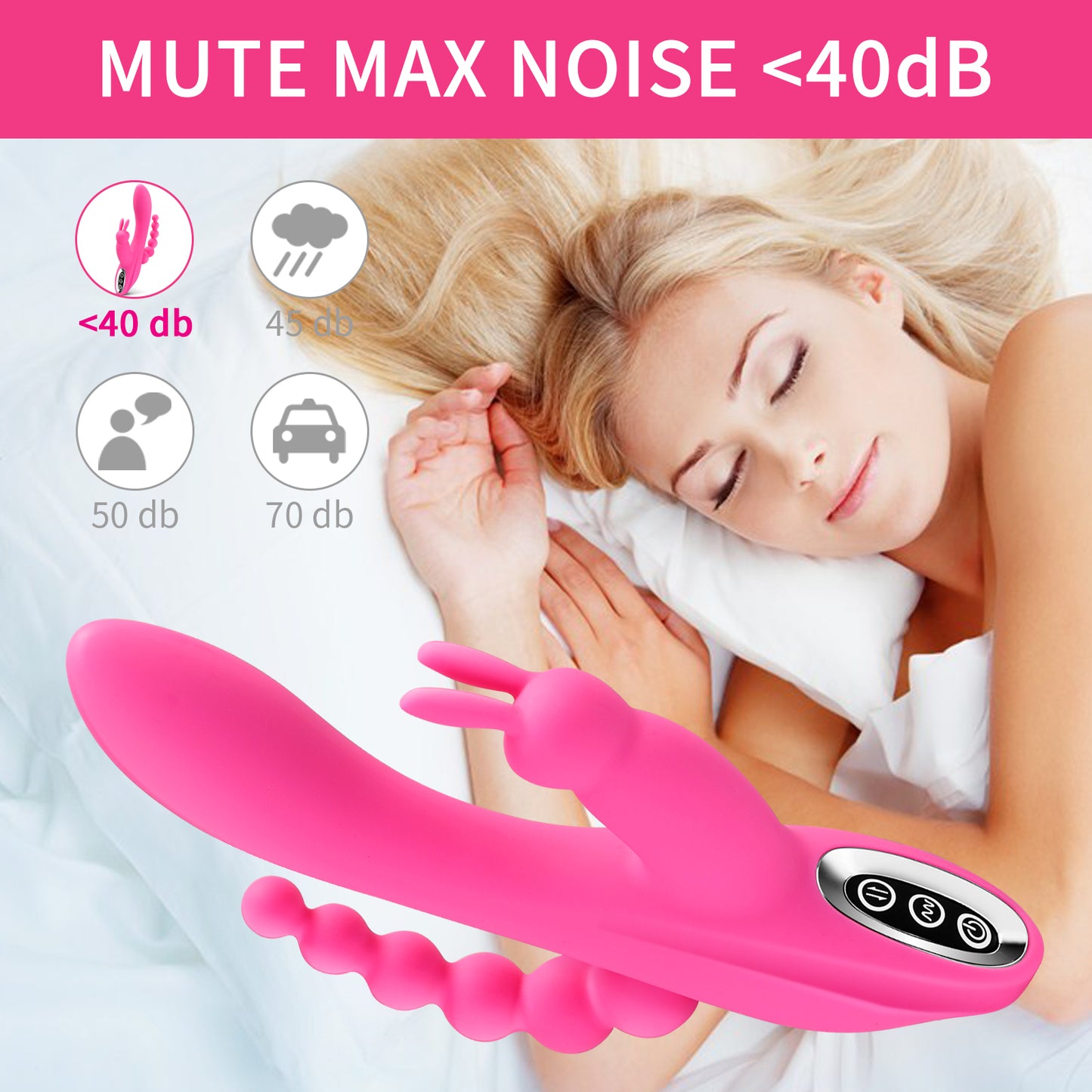 CENTEREL 3 In 1 Rabbit Vibrator Dildo Rechargeable Vibrator Clitoris Stimulator Silicone Sex Toys with 7 Powerful Vibration Modes G Spot Massager Adult Toys for Women
