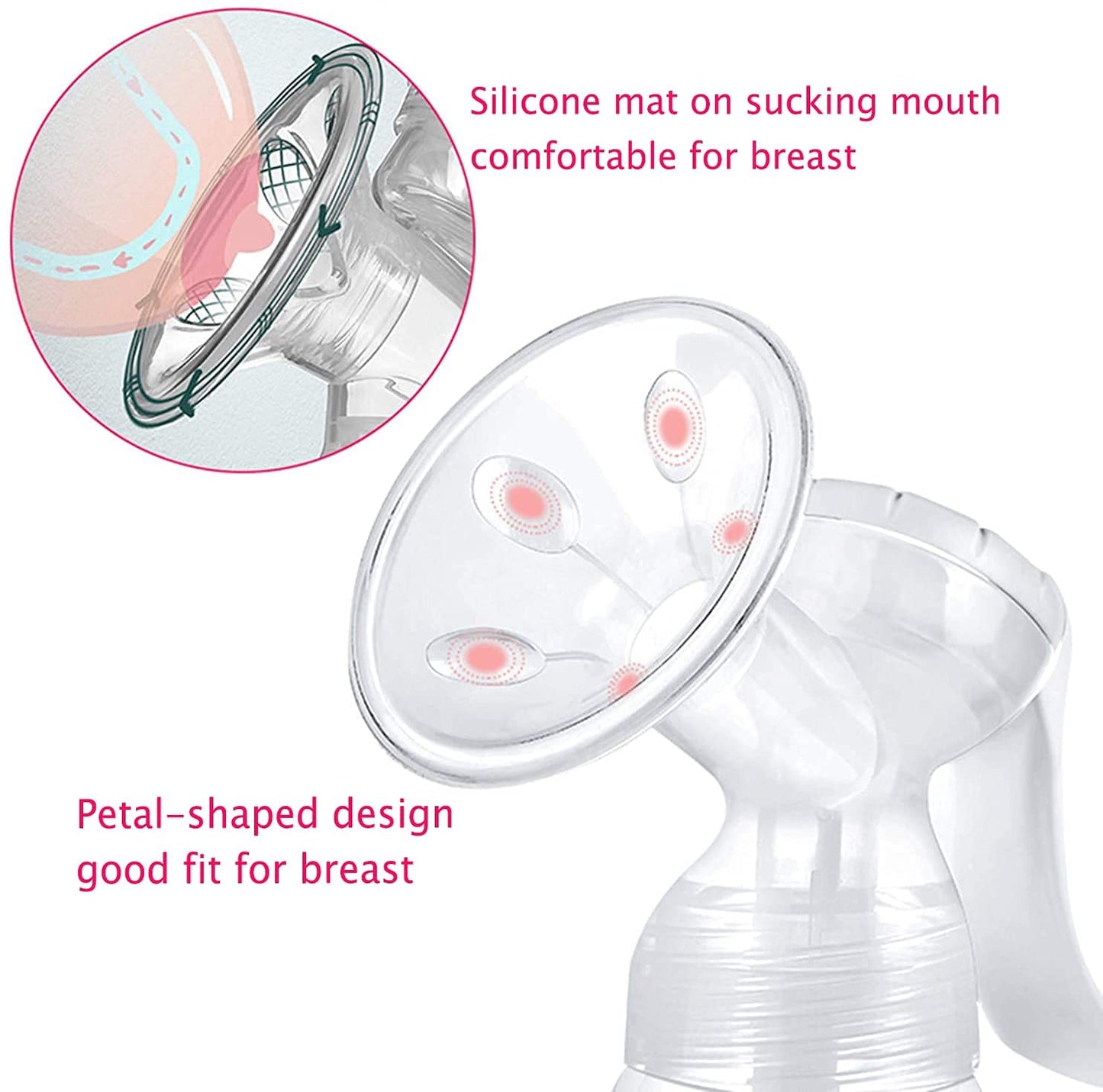 Yadala Manual Breast Pump, Portable Manual Postpartum Breast Pump Breastfeeding, Baby Feeding Pumps & Accessories, White