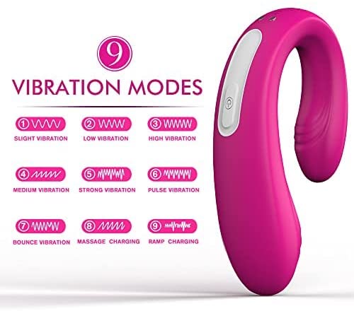 CENTEREL 9 Powerful Vibration Modes Waterproof Rechargeable G-spot Vibrator Wireless Remote Control Massager for Women or Couples-Rose Red
