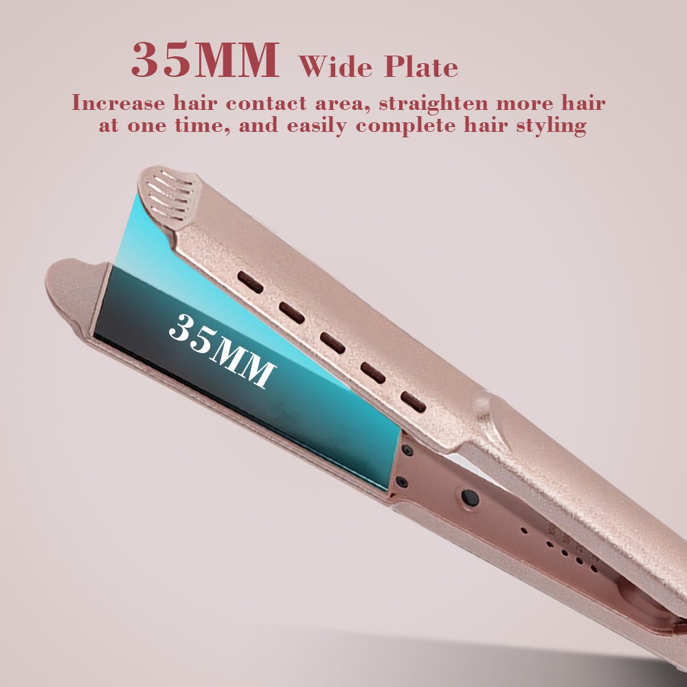 2 in 1 Flat Iron, Laverner Hair Straightener and Curling Iron, Tourmaline Ceramic Twist Straightening Flat Iron for Curls, Waves, Straight hair