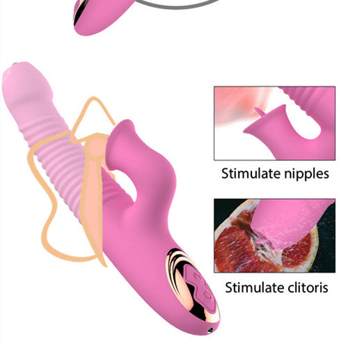 Toy Vibrator for Women, 2 in 1 Clitoral Stimulator Tongue Licking Thrusting G Spot Vibrator with 10 Modes, Adult Sex Toyl for Woman Couples