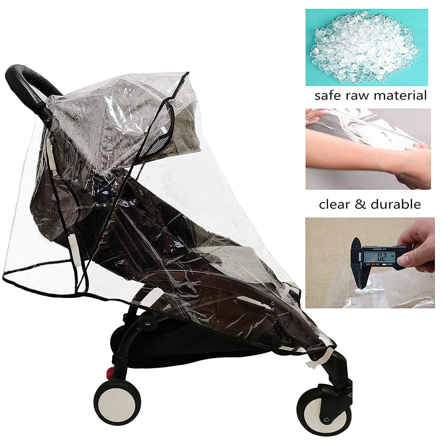 Yadala Stroller Rain Cover Universal Stroller Cover Umbrella Stroller Waterproof Snow Wind Weather Shield ,Food Grade EVA No Odor